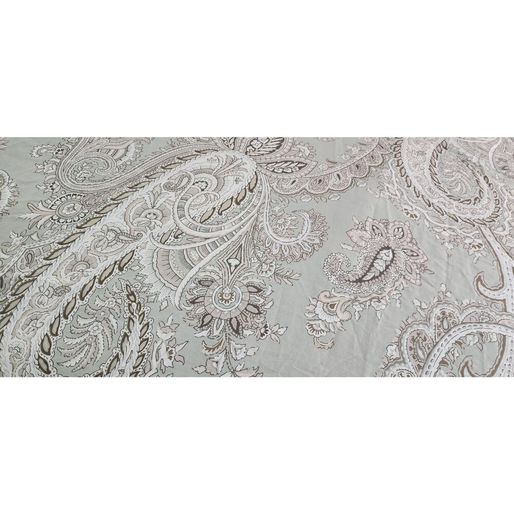 Ralph Lauren Marion Paisley Green Cotton Queen Reversible Comforter - Picture 8 of 8